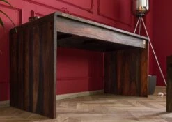 Bureau 150x70 Palissandre Huilé Gris Taupe TAMBORA #782 13 Bureau 150x70 Palissandre Huilé Gris Taupe TAMBORA #782 -Massivmoebel24 09 360 556 1082 4