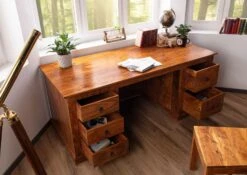 Bureau 180x80 Acacia Laqué Miel OXFORD #0529 -Massivmoebel24 09 360 610 0P21 4