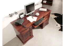 Bureau 158x54 Acacia Laqué Nougat OXFORD #522 -Massivmoebel24 09 360 620 0P18 3