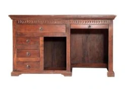 Bureau 140x64 Acacia Laqué Nougat OXFORD #511 -Massivmoebel24 09 360 620 0P34 9