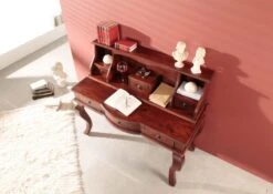 Bureau 130x60 Acacia Laqué Nougat OXFORD #514 -Massivmoebel24 09 360 620 0P37 3