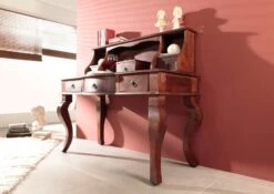 Bureau 130x60 Acacia Laqué Nougat OXFORD #514 -Massivmoebel24 09 360 620 0P37 4