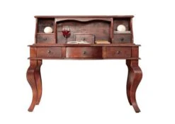 Bureau 130x60 Acacia Laqué Nougat OXFORD #514 -Massivmoebel24 09 360 620 0P37 9