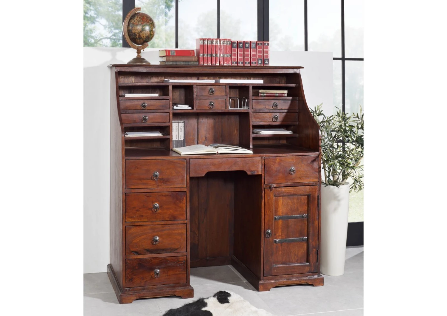 Secrétaire 128x58 Acacia Laqué Nougat OXFORD #516 1 Secrétaire 128x58 Acacia Laqué Nougat OXFORD #516