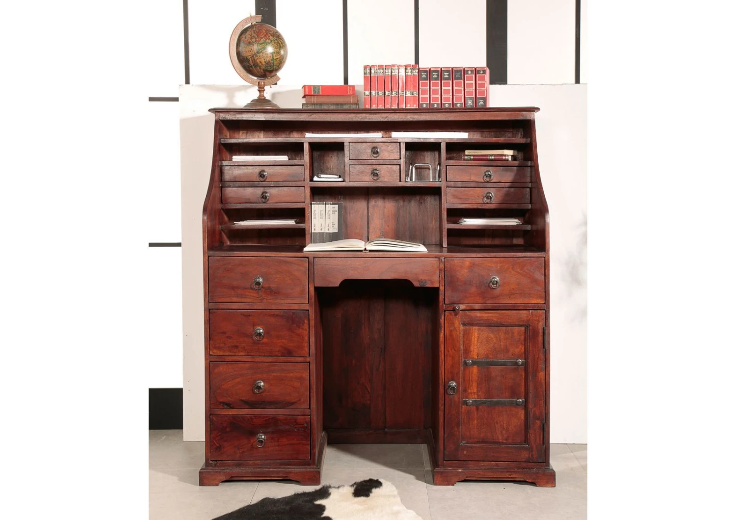 Secrétaire 128x58 Acacia Laqué Nougat OXFORD #516 2 Secrétaire 128x58 Acacia Laqué Nougat OXFORD #516 – Image 2