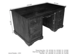 Bureau 150x85 Acacia Laqué Nougat OXFORD #420 8 Bureau 150x85 Acacia Laqué Nougat OXFORD #420 -Massivmoebel24 09 360 620 4519 8