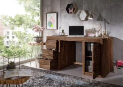 Bureau 150x75 Palissandre Teinté Smoked Cherry TORONTO #148 -Massivmoebel24 09 360 665 0049 4