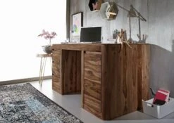 Bureau 150x75 Palissandre Teinté Smoked Cherry TORONTO #148 -Massivmoebel24 09 360 665 0049 5