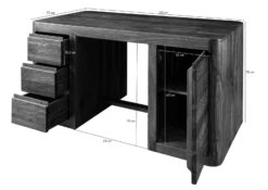 Bureau 150x75 Palissandre Teinté Smoked Cherry TORONTO #148 -Massivmoebel24 09 360 665 1048 08 1