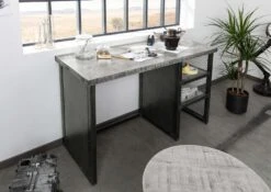 Bureau 122x52 Manguier Laqué Gris HEAVY INDUSTRY #157