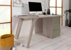 Bureau 160x80 Acacia Laqué Brun Crême TROMSO #003