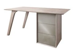 Bureau 160x80 Acacia Laqué Brun Crême TROMSO #003 -Massivmoebel24 09 360 697 1003 9