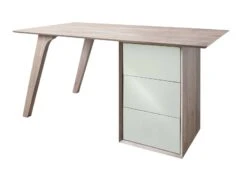 Bureau 160x80 Acacia Laqué Brun-Blanc TROMSO #103 -Massivmoebel24 09 360 697 2003 9