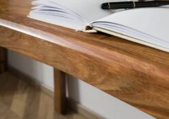 ANCONA #150 Bureau En Bois De Sheesham - Laqué / Marron 120x60x95 -Massivmoebel24 09 360 699 1017 07