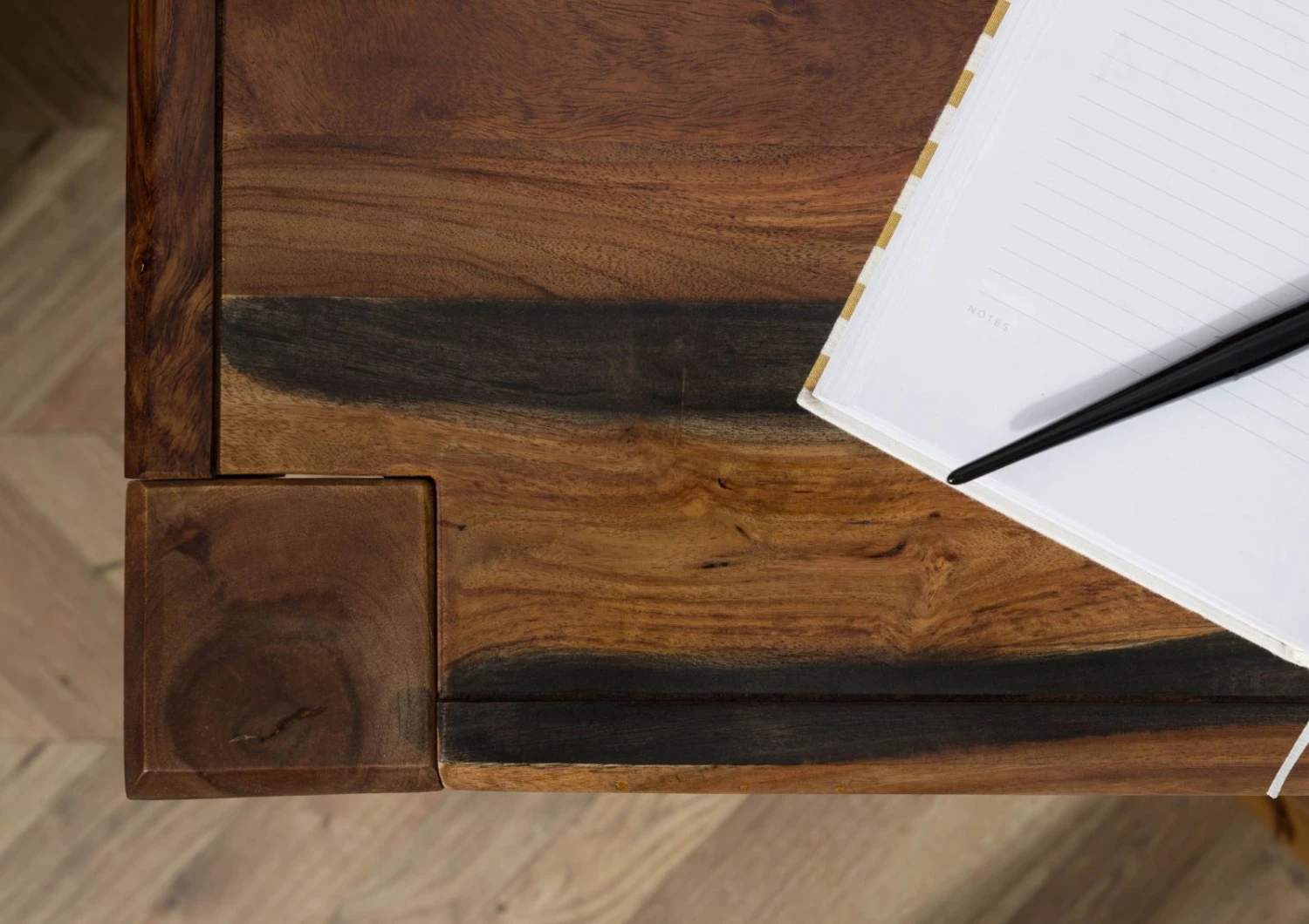 ANCONA #250 Bureau En Bois De Sheesham - Laqué / Brun Foncé 120x60x95 5 ANCONA #250 Bureau En Bois De Sheesham - Laqué / Brun Foncé 120x60x95 – Image 5