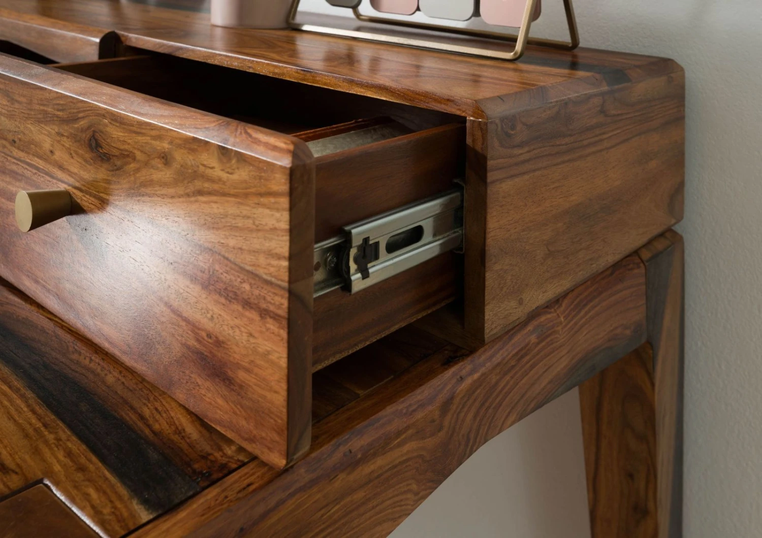 ANCONA #250 Bureau En Bois De Sheesham - Laqué / Brun Foncé 120x60x95 7 ANCONA #250 Bureau En Bois De Sheesham - Laqué / Brun Foncé 120x60x95 – Image 7