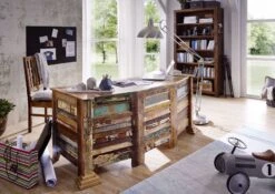 Bureau 170x70 Bois De Récupération Laqué Multicolore NATURE OF SPIRIT #61