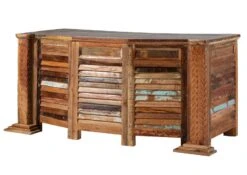 Bureau 170x70 Bois De Récupération Laqué Multicolore NATURE OF SPIRIT #61 -Massivmoebel24 09 360 700 5161 10