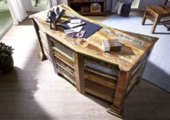 Bureau 170x70 Bois De Récupération Laqué Multicolore NATURE OF SPIRIT #61 -Massivmoebel24 09 360 700 5161 4