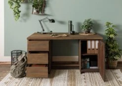 PURE MANGO #110 Bureau En Bois De Manguier - Huilé / Marron 150x75x78 -Massivmoebel24 09 360 724 1010 04