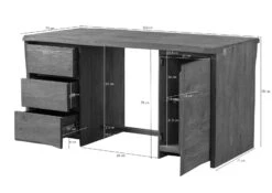 PURE MANGO #110 Bureau En Bois De Manguier - Huilé / Marron 150x75x78 -Massivmoebel24 09 360 724 1010 08