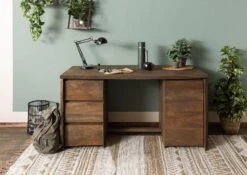 PURE MANGO #210 Bureau En Bois De Manguier - Huilé / Marron 150x75x78