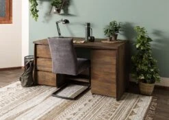 PURE MANGO #210 Bureau En Bois De Manguier - Huilé / Marron 150x75x78 -Massivmoebel24 09 360 724 2010 03