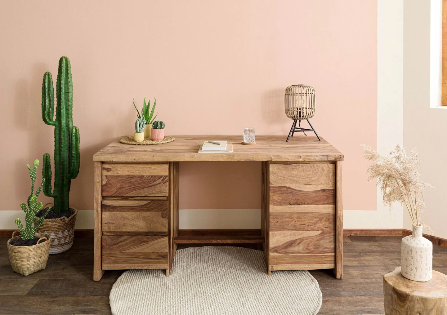 PURE SHEESHAM #210 Bureau En Sheesham - Laqué-sablé/naturel 150x75x78 1 PURE SHEESHAM #210 Bureau En Sheesham - Laqué-sablé/naturel 150x75x78