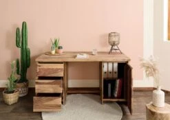 PURE SHEESHAM #210 Bureau En Sheesham - Laqué-sablé/naturel 150x75x78 13 PURE SHEESHAM #210 Bureau En Sheesham - Laqué-sablé/naturel 150x75x78 -Massivmoebel24 09 360 734 2010 04