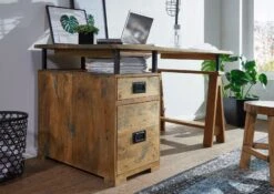 Bureau 140x78 Manguier Laqué Bois Naturel RAILWAY #129 8 Bureau 140x78 Manguier Laqué Bois Naturel RAILWAY #129 -Massivmoebel24 09 360 772 0029 03