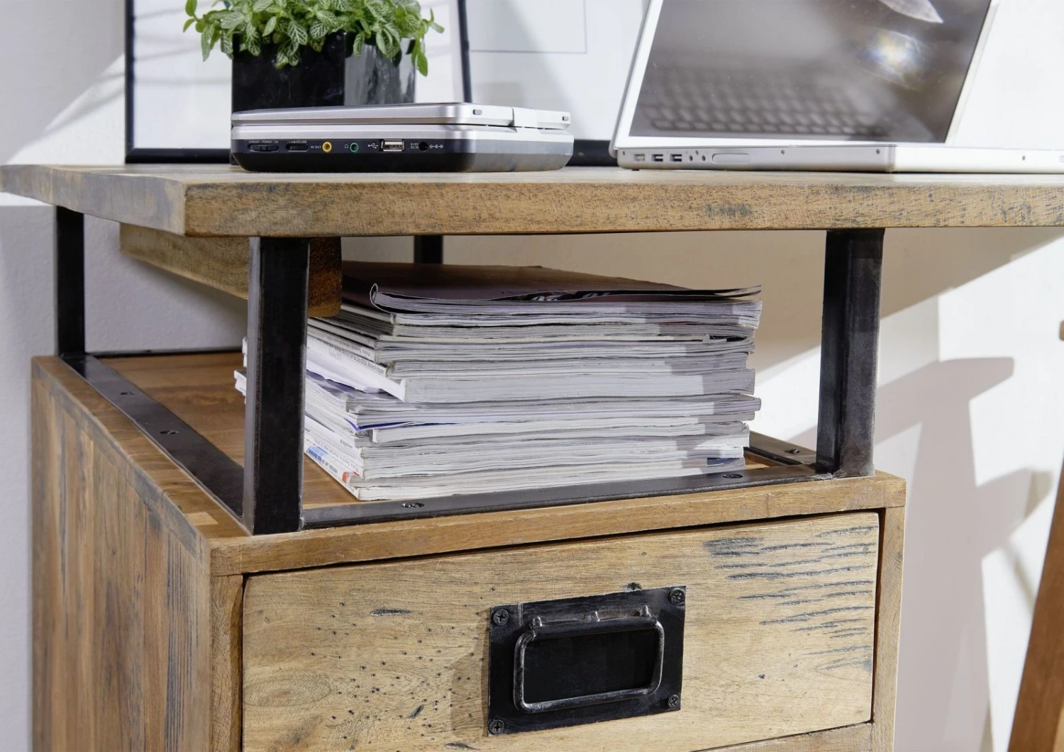 Bureau 140x78 Manguier Laqué Bois Naturel RAILWAY #129 5 Bureau 140x78 Manguier Laqué Bois Naturel RAILWAY #129 – Image 5