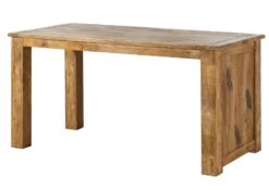 Bureau En Bois De Manguier Laqué Brun Clair RAILWAY #1004 -Massivmoebel24 09 360 772 0104 10