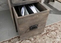 Bureau 140x78 Manguier Laqué Gris RAILWAY #229 -Massivmoebel24 09 360 772 1025 4