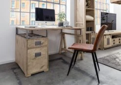 Bureau 140x78 Manguier Laqué Blanchi RAILWAY #329