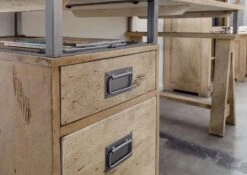 Bureau 140x78 Manguier Laqué Blanchi RAILWAY #329 -Massivmoebel24 09 360 772 2025 6