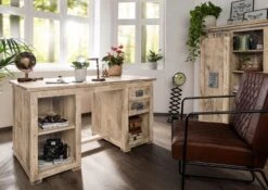 Bureau 140x80 Manguier Laqué Whitewash RAILWAY #361