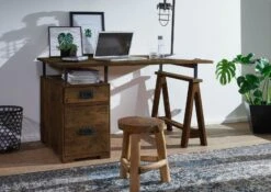 Bureau En Bois De Manguier Huilé RAILWAY #429