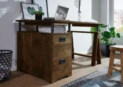 Bureau En Bois De Manguier Huilé RAILWAY #429 -Massivmoebel24 09 360 772 3025 03