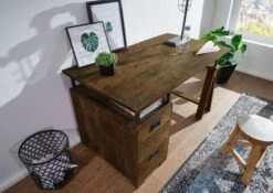 Bureau En Bois De Manguier Huilé RAILWAY #429 -Massivmoebel24 09 360 772 3025 04