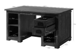 Bureau En Bois De Manguier Huilé RAILWAY #461 -Massivmoebel24 09 360 772 3061 08 2