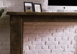 Bureau En Bois De Manguier Laqué Marron RAILWAY #3004 -Massivmoebel24 09 360 772 3104 04