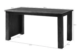 Bureau En Bois De Manguier Laqué Brun Clair RAILWAY #1004 -Massivmoebel24 09 360 772 3104 08