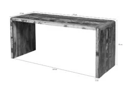 Bureau 170x65 Bois De Récupération Laqué Multicolore FREEZY #40 -Massivmoebel24 09 360 803 1030 08