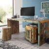 Bureau 170x65 Bois De Récupération Laqué Multicolore FREEZY #40