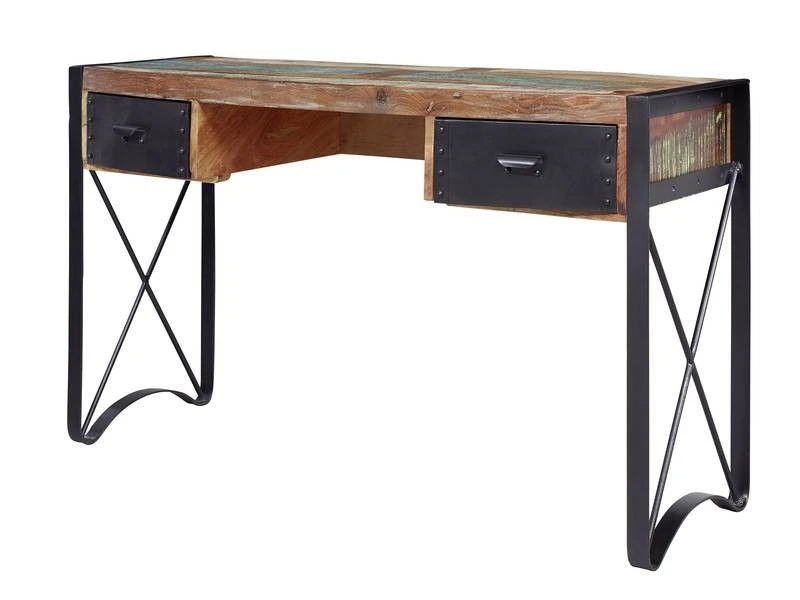 Bureau 135x50 Bois De Récupération Laqué Multicolore INDUSTRIAL #43 6 Bureau 135x50 Bois De Récupération Laqué Multicolore INDUSTRIAL #43 – Image 6