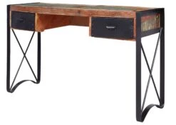 Bureau 135x50 Bois De Récupération Laqué Multicolore INDUSTRIAL #43 15 Bureau 135x50 Bois De Récupération Laqué Multicolore INDUSTRIAL #43 -Massivmoebel24 09 360 811 0040 9