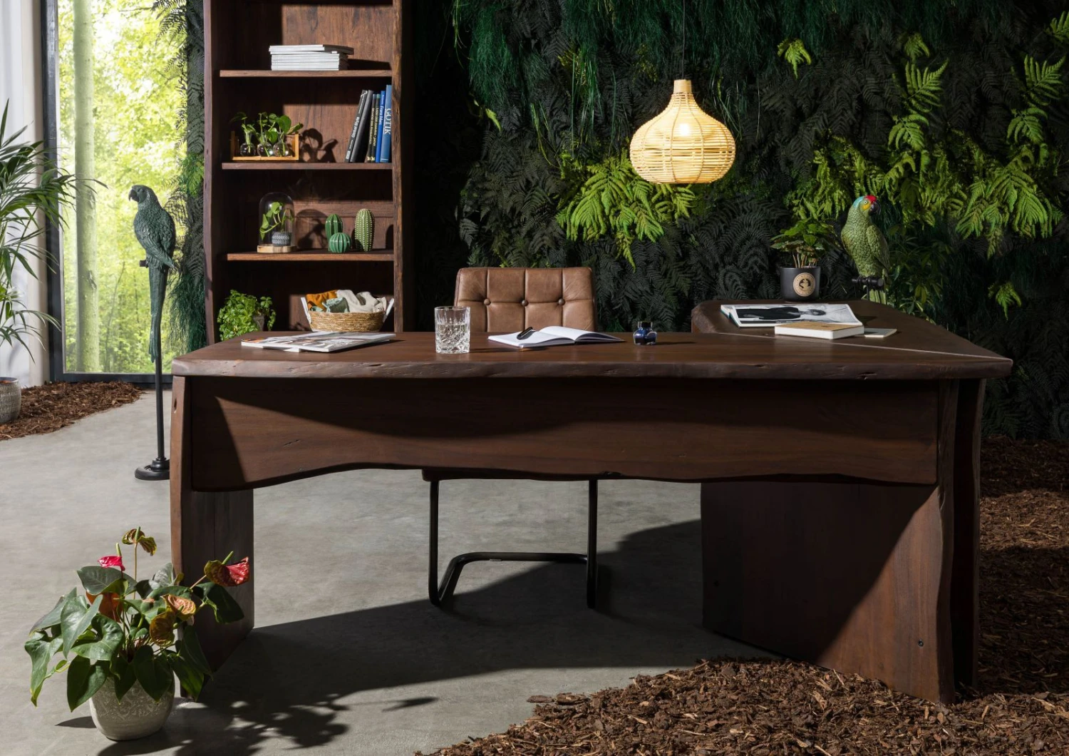 Bureau D'angle 185x163 Acacia Laqué Brun PURE ACACIA #849 3 Bureau D'angle 185x163 Acacia Laqué Brun PURE ACACIA #849 – Image 3