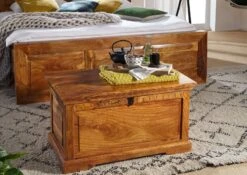 Coffre 90x50 Acacia Laqué Miel OXFORD #0323 -Massivmoebel24 09 370 610 0123 3