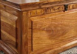 Coffre 90x50 Acacia Laqué Miel OXFORD #0323 -Massivmoebel24 09 370 610 0123 5