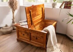 Table Basse 90x90 Acacia Laqué Miel OXFORD #0415 -Massivmoebel24 09 370 610 4514 4